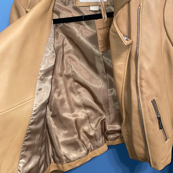 Micheal Kors Manilla Leather Moto Jacket XS - Picture 2 of 7